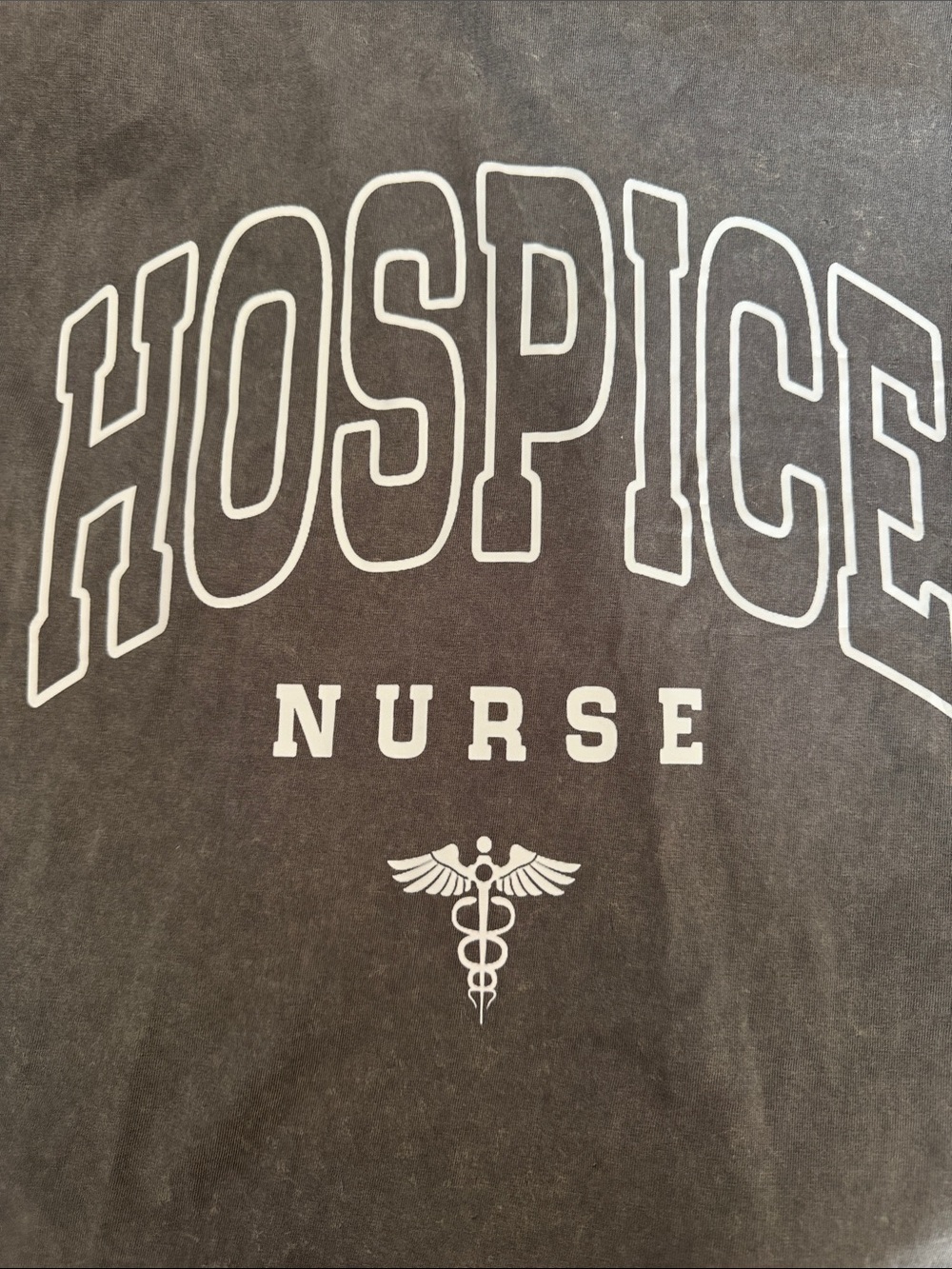 Hospice Nurse Top - Gray and White